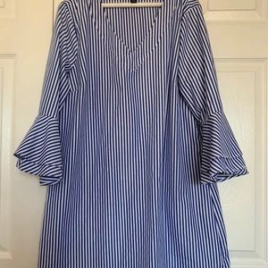 Sharagano Blue and white stripe dress!